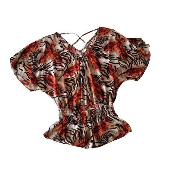 Shui Si Qing Tops - Shui Si Qing Womens Shirt Medium Blouse Top V-Neck Spring Summer Work Career M